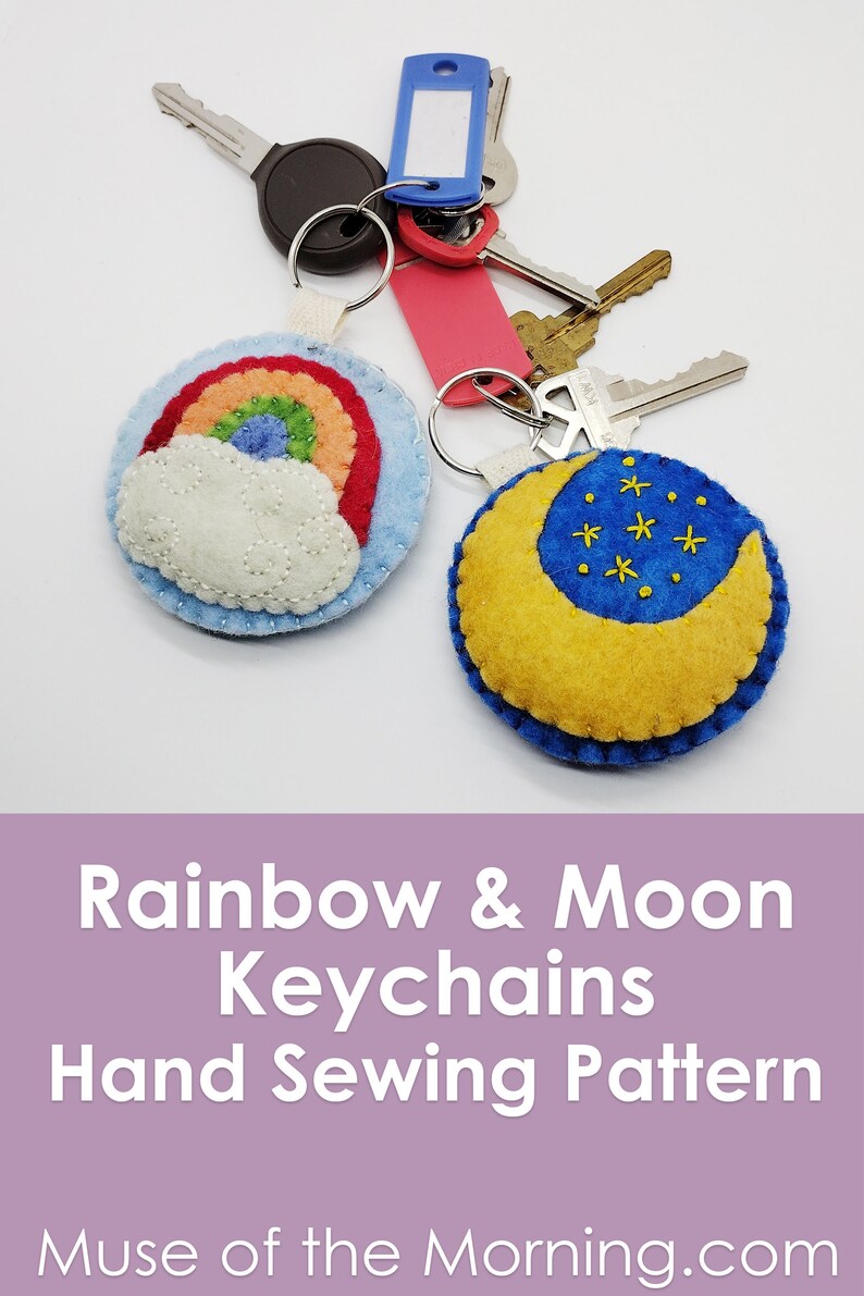 Moon and Star Keychain, Hand Sewing Patterns, felt keychain pattern, Sewing gift ideas, Keychain gift for mom, Keychain gift for him, best image 8