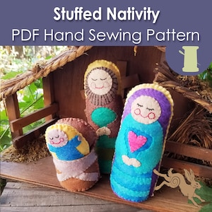 Felt nativity pattern, Nativity pattern for felt,  Felt nativity kit, Christmas sewing patterns pdf, Pdf Christmas patterns, toy patterns