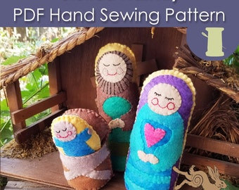 Felt nativity pattern, Nativity pattern for felt,  Felt nativity kit, Christmas sewing patterns pdf, Pdf Christmas patterns, toy patterns