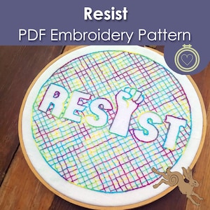 Resist Embroidery Design, Feminist embroidery pattern, Black lives matter embroidery design, BLM embroidery design, Snarky embroidery, best