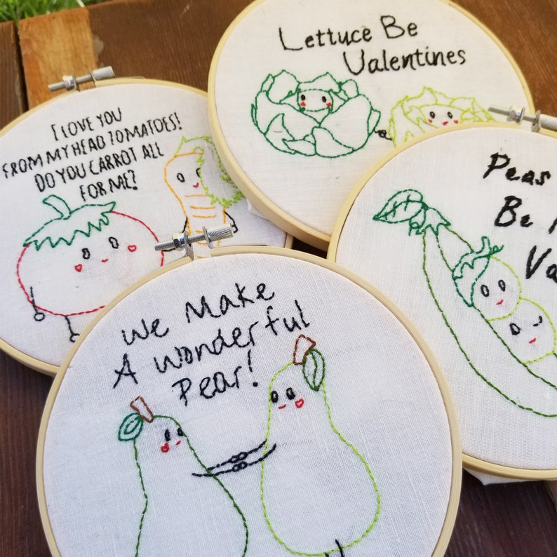 Vegetable Embroidery Design Vegetable Puns Embroidery Pun Etsy