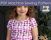 Girl t-shirt pattern, Henley shirt sewing pattern, Simple shirt sewing pattern, Sewing gift pattern, Patterns and how to, sewing pattern kid