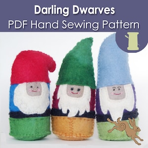Gnome PDF sewing pattern, Felt gnome pattern, Gnome pattern for sewing, Gnome pdf sewing pattern, Sewing gift ideas, Sewing gift for kids