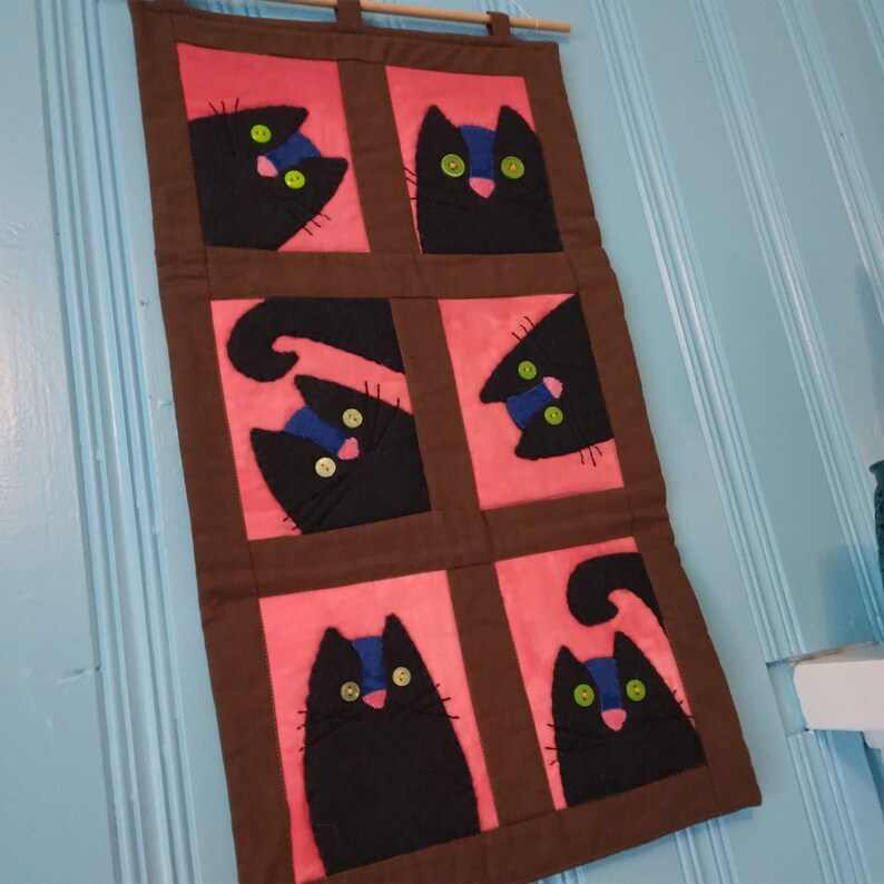 Cat Wall Hanging Cat Sewing Pattern Pdf Wall Hanging Etsy