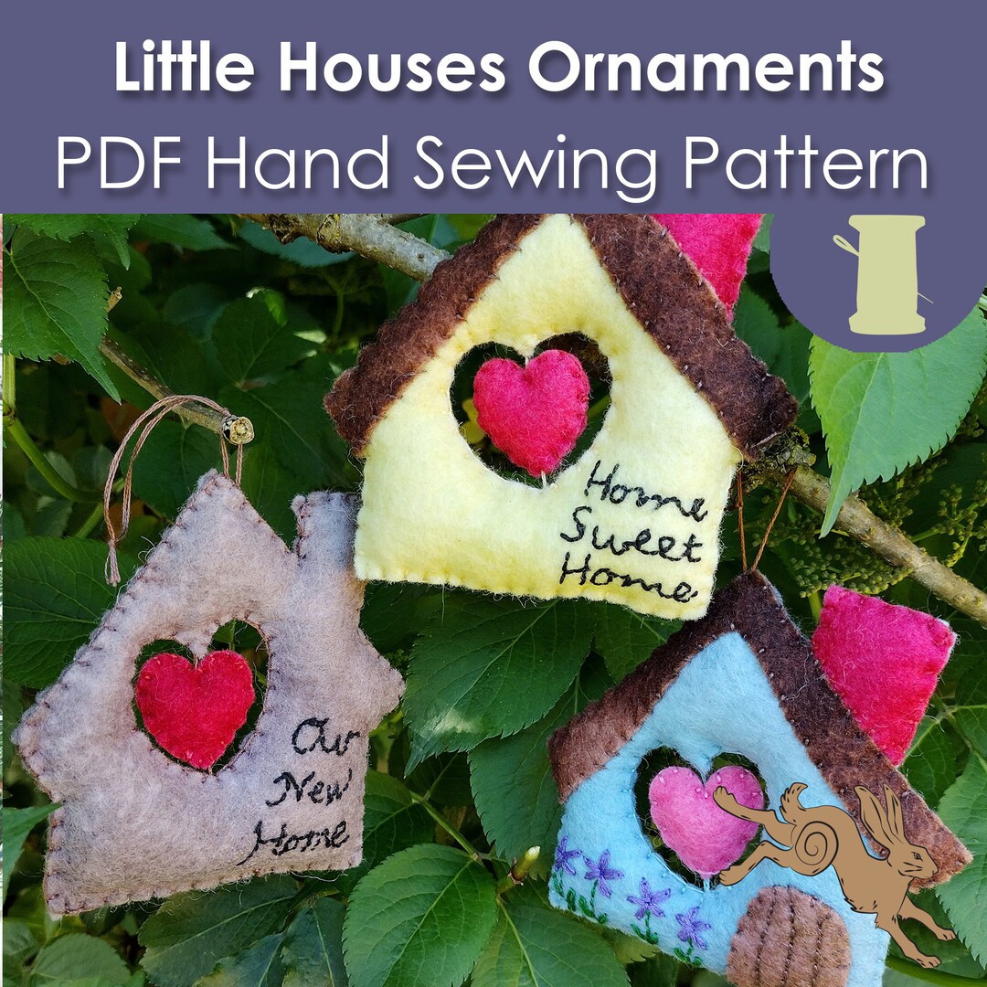 New House Ornament, Felt Sewing Pattern, House Sewing Pattern, Felt