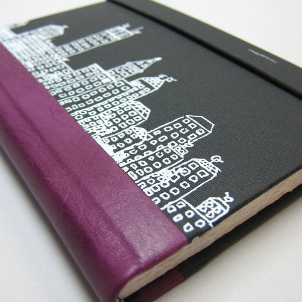Half Leather Journal or Sketchbook with Silkscreen