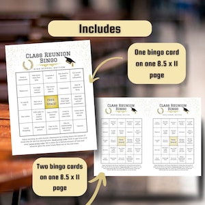 Class Reunion Bingo Game, High School Reunion, Class Reunion Game - Etsy