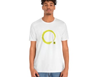 Yellow Enso Circle Graphic Tee, Japanese Zen, Mindfulness Apparel