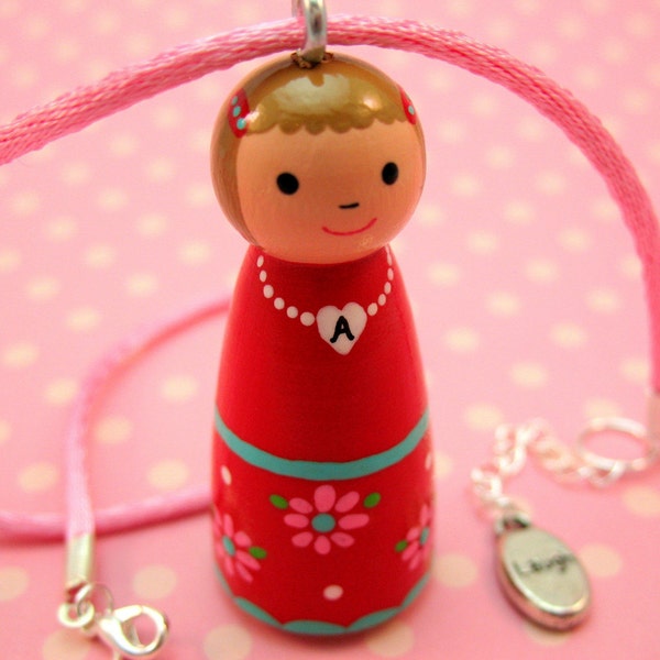 NEW Anna Posy Girl Personalized Custom Painted Doll Pendant