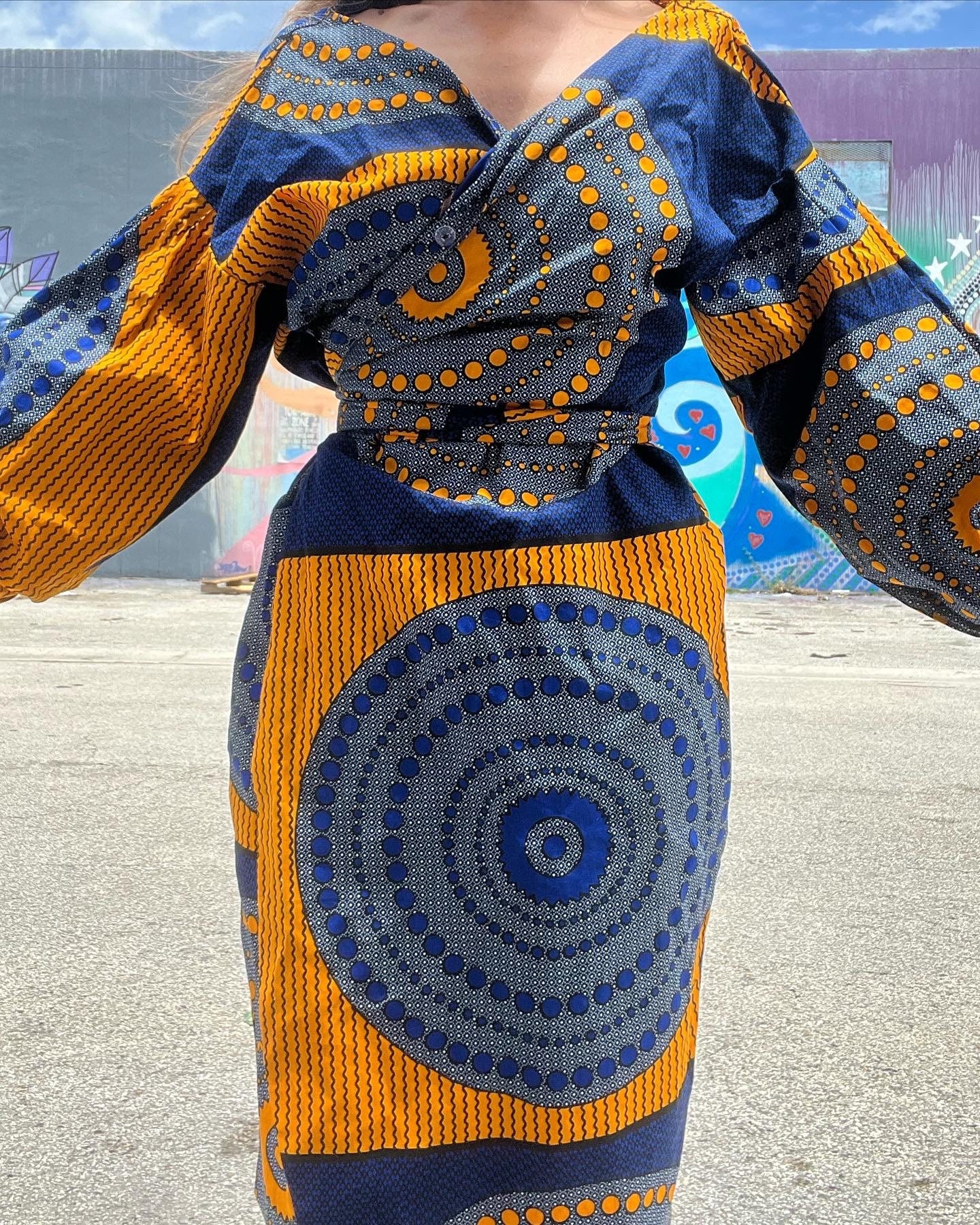 Diyanu Diyanu Cyrah African Dress Wrap Slip Long Sleeve - Etsy