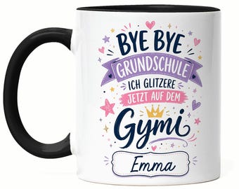 Personalized "Bye Bye Primary School" mug with name, school transfer gift for girls, farewell primary school coffee mug