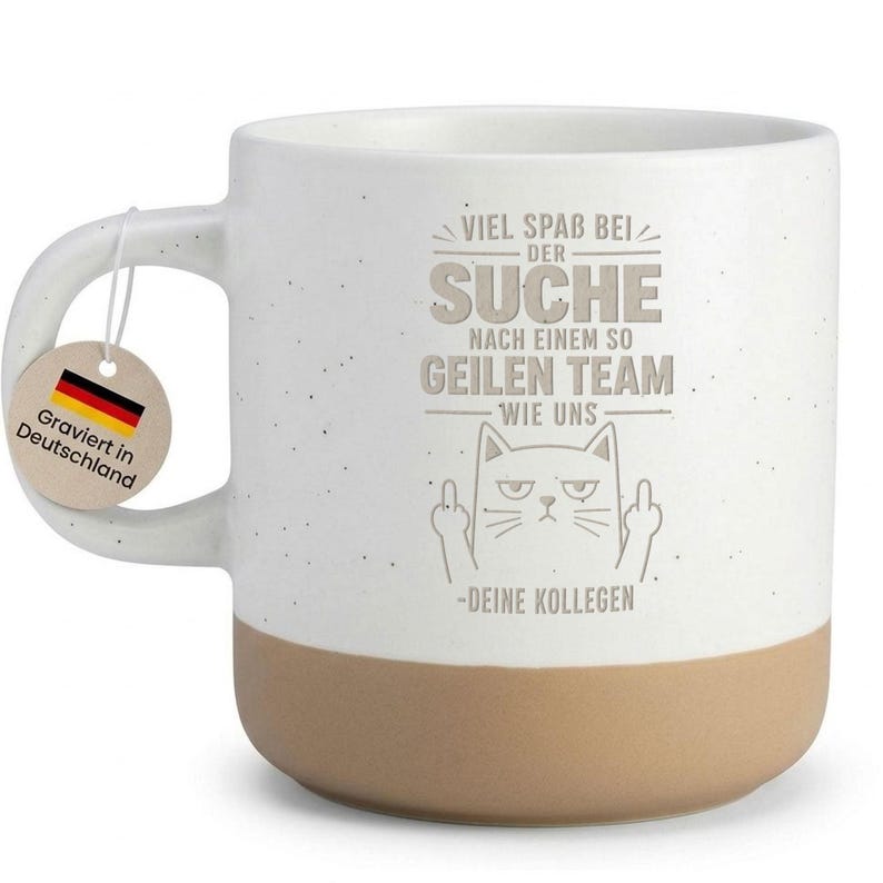 Engraved farewell coffee mug for a colleague - Job change gift for colleagues - Funny mug with cat saying - Farewell gift for team members image 1