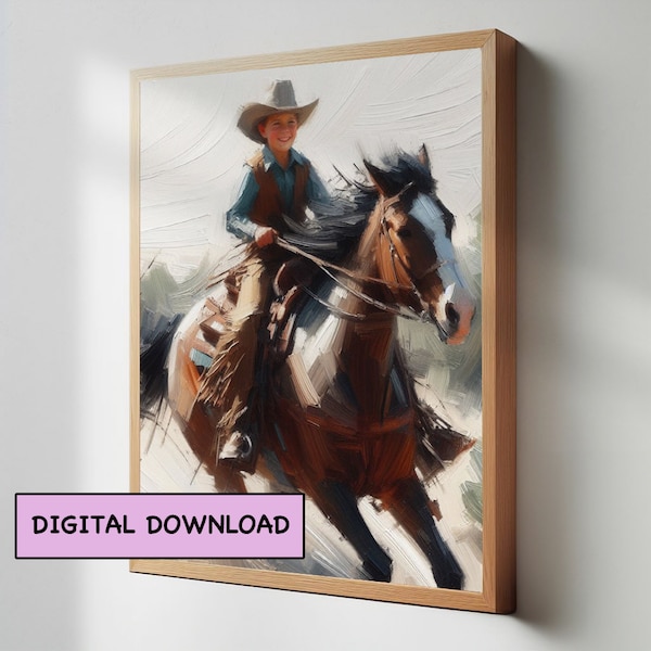 Western Boy Nursery Digital Download, Cowboy Room Printable Wall Decor, Kids Room Prints, Teen Boy Room Decor