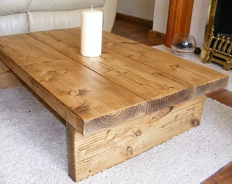 table basse rustique chunky