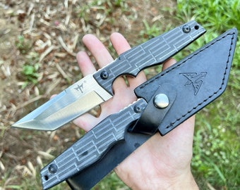 Tanto-Messer mit feststehender Klinge und massiver Bushcraft-EDC-Scheide