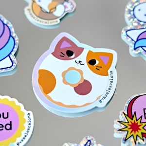 Ginger Cat Donut Holographic Sticker