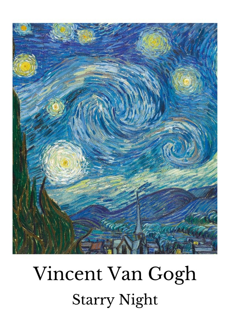 Starry Night by Vincent Van Gogh High Resolution Printable Art, Famous ...