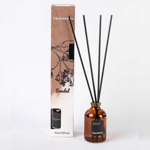 Sandal Bamboo Room Fragrance with Scented sticks, Essential Oil Diffuser, Reed Diffuser, Air Freshener, Natural, Home Decor, Incense