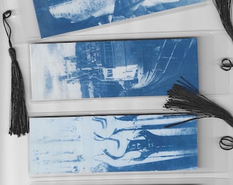 6 Pack of Cyanotype Bookmark | Handprinted | Original Photography