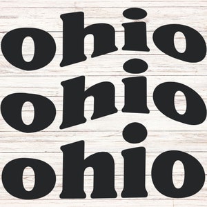Ohio SVG, Ohio State svg, Buckeyes svg, Ohio Buckeye State svg, Retro Wavy Text svg, Ohio png, digital download, digital printable,State svg