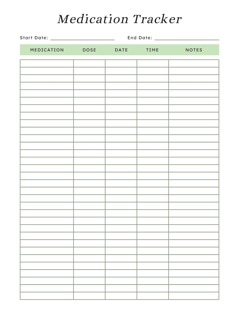 File Header Medication Medication Log Printable Daily Weekly Supplement Tracker Pages PDF ...
