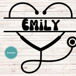 Personalized Your Name Registered Nurse Heart Stethoscope svg, nurse svg,RN png,Nurse png,Customized RN Heart Stethoscope PNG,Gift for Nurse