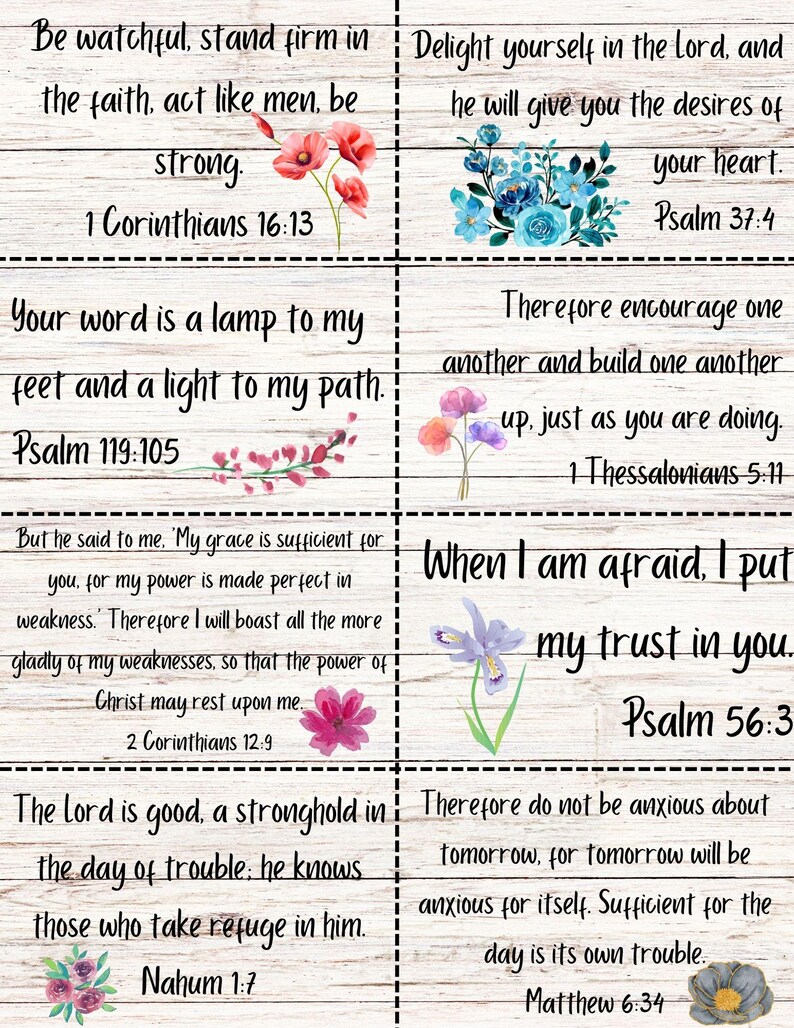 Bible Verse Cards, ESV Bible Cards, Bible Memory Verse Cards, Scripture ...