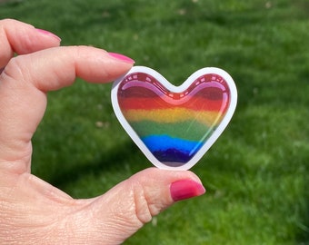 Rainbow Heart Sticker - Rainbow - Pride Sticker - Pride Heart Sticker - Rainbow Sticker - Sticker - Stickers - Heart - Heart Sticker