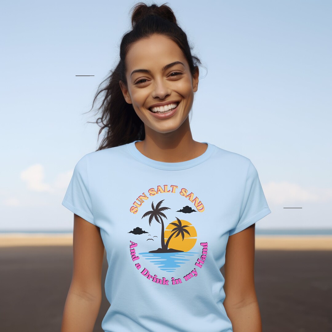 Women's Sun Salt Sand Beach Tank Top – Coconut Tree Graphic, Sleeveless Summer Tee For Vacation - View #8