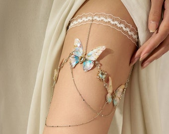Cadena de pierna de corazón helado, cadena de pierna elástica creativa, cadena de pierna hecha a mano, regalo de San Valentín, joyería de boda