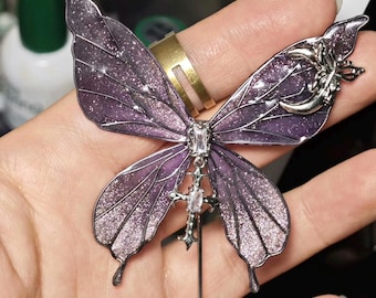Broche Papillon Artisanale En Étain – Bijou Animal – Fabriqué Aux USA – Neuf