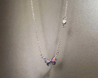 Handmade Color-Changing Resin Butterfly Necklace: Elegant Jewelry