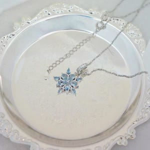 Snowflake Silver Necklace, Handmade Necklace, Gift for her, Wedding gift