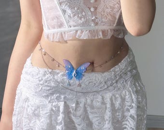 Butterfly Shaped Gold Tone Body Chain, Belt, Waist Belly  display picture 1