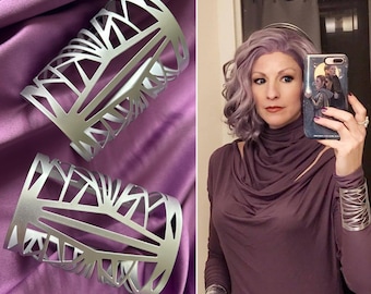 Pulseras de metal para cosplay de la almirante Holdo de Star Wars: Los últimos Jedi