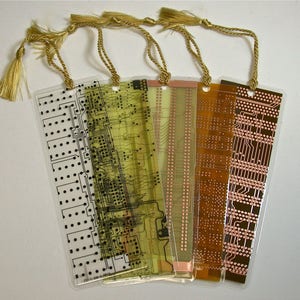 Recycled Vintage Circuit Board Geek Bookmarks SALE is for a Pkg of TWO BOOKMARKS image 1