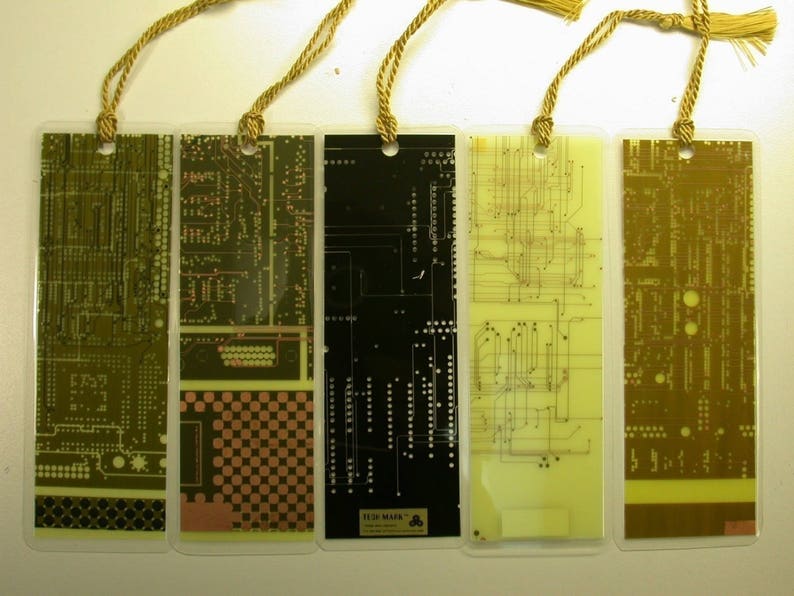 Recycled Vintage Circuit Board Geek Bookmarks SALE is for a Pkg of TWO BOOKMARKS image 2