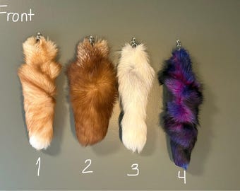 Portachiavi con coda di volpe di grado B - tassidermia