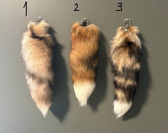 Portachiavi a coda di volpe - tassidermia (Volpe rossa, Volpe crociata, Volpe “Crystal”