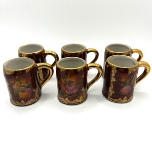 Vintage Collectors Cups - 6 Karlsbad Victoria Cups - Made in Czechoslovakia