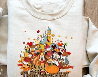 Mickey And Friends Thanksgiving Shirt, Happy Thanksgiving Shirt, Disney Thanksgiving Sweatshirt, Disney Family Thanksgiving Sweatshirt
