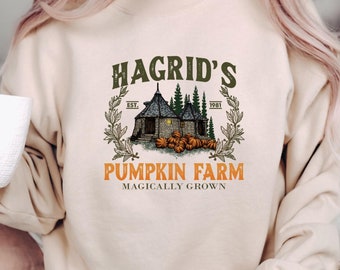 Hagrid's Pumpkin Farm Sweatshirts, Book Lover Gifts, Pumpkin Sweatshirts, Thanksgiving 2024 Shirt, Fall Sweatshirt,  Halloween Sweater