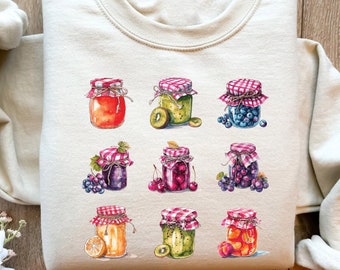 Retro Canned Jam Sweatshirt: Berry Lover's Season Sweater