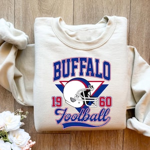 Sweat-shirt de football Buffalo, Sweat-shirt jersey de football Buffalo, Maillot de football américain pour le jour du match, Pull rétro Allen pour fan de sport, T-shirt Bills de Buffalo