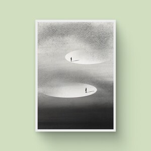 Imprints - unique art print, Original minimalist poster, high-quality art print for modern home decor, wall art, monochrome landscape