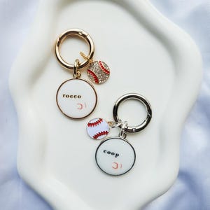 Baseball Pet ID Tag: Handmade Resin Dog Collar Accessory