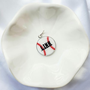 Baseball Pet ID Tag: Handmade Resin Dog Collar Accessory