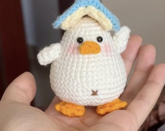 おもしろい小さなアヒルのキーホルダーの編み図、かわいいミニアヒルの