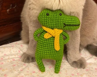 Cute Crochet Mini Alligator Keychain PDF Pattern, Crochet Cute Crocodile Amigurumi Tutorial, Cute Small Animal Plushie Crochet Key cover
