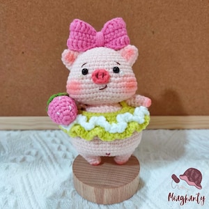 Adorable Piglet Crochet PDF Pattern, Cute Piglet Amigurumi Crochet Tutorial, Princess Pig Crochet, Cute Farm Animal Crochet Pattern